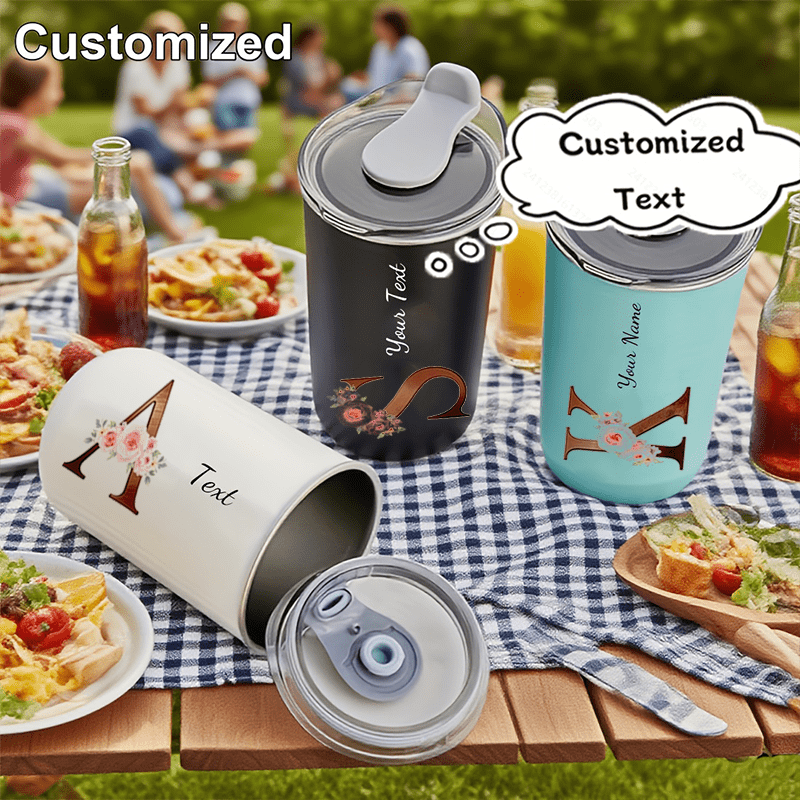Coffee Equipment Eu - Tumbler Inisial Monogram Bunga Kustom, Cangkir